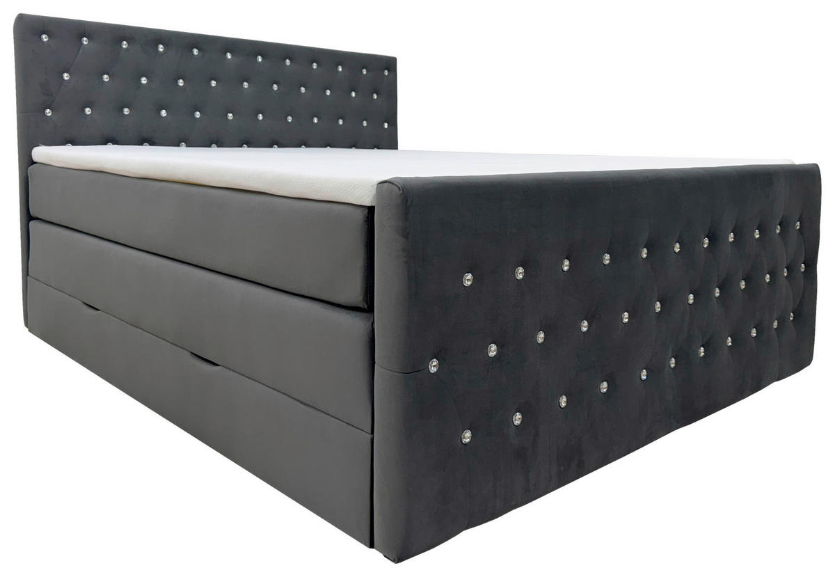 POSTEL BOXSPRING, 140/200 cm, černá - černá, Moderní, textil (140/200cm) - Livetastic