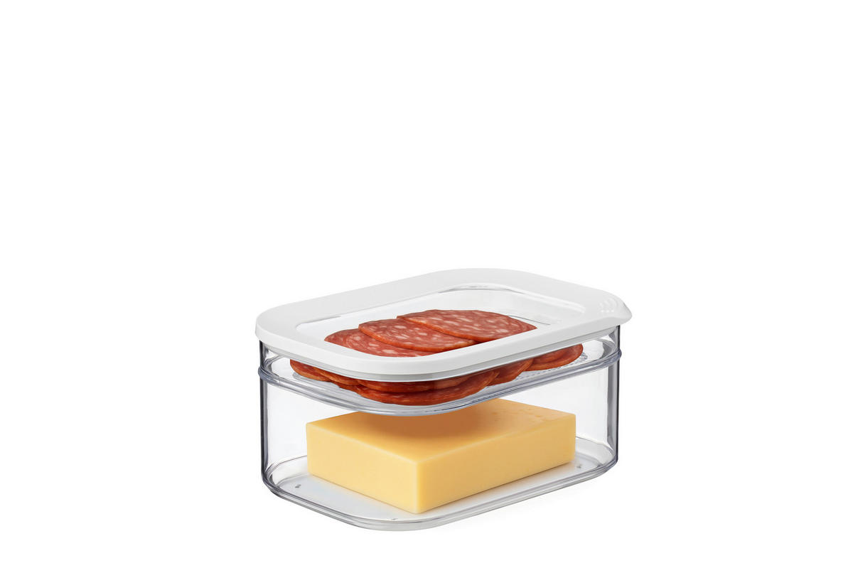 AUFSCHNITTDOSE Modula 2,550 L  - Transparent/Weiß, KONVENTIONELL, Kunststoff (22,9/16,4/8,7cm) - Mepal