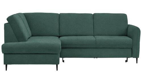 ECKSOFA in Chenille Grün  - Schwarz/Grün, Modern, Holz/Textil (184/241cm) - Carryhome