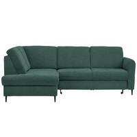 ECKSOFA in Chenille Grün  - Schwarz/Grün, Modern, Holz/Textil (184/241cm) - Carryhome