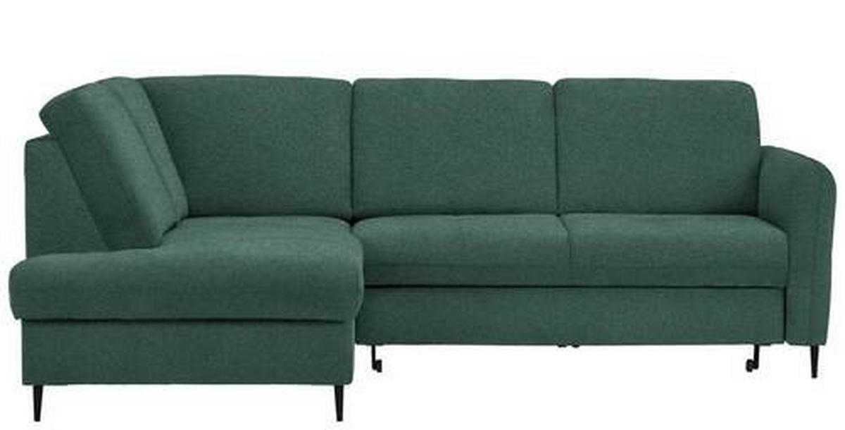 ECKSOFA in Chenille Grün  - Schwarz/Grün, Modern, Holz/Textil (184/241cm) - Carryhome