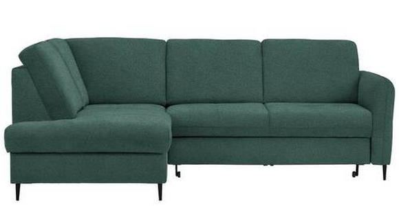 ECKSOFA in Chenille Grün  - Schwarz/Grün, MODERN, Holz/Textil (184/241cm) - Carryhome