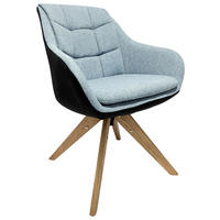 ARMLEHNSTUHL  in Webstoff, Mikrofaser  - Blau/Eichefarben, KONVENTIONELL, Holz/Textil (57/83,5/60cm) - Landscape