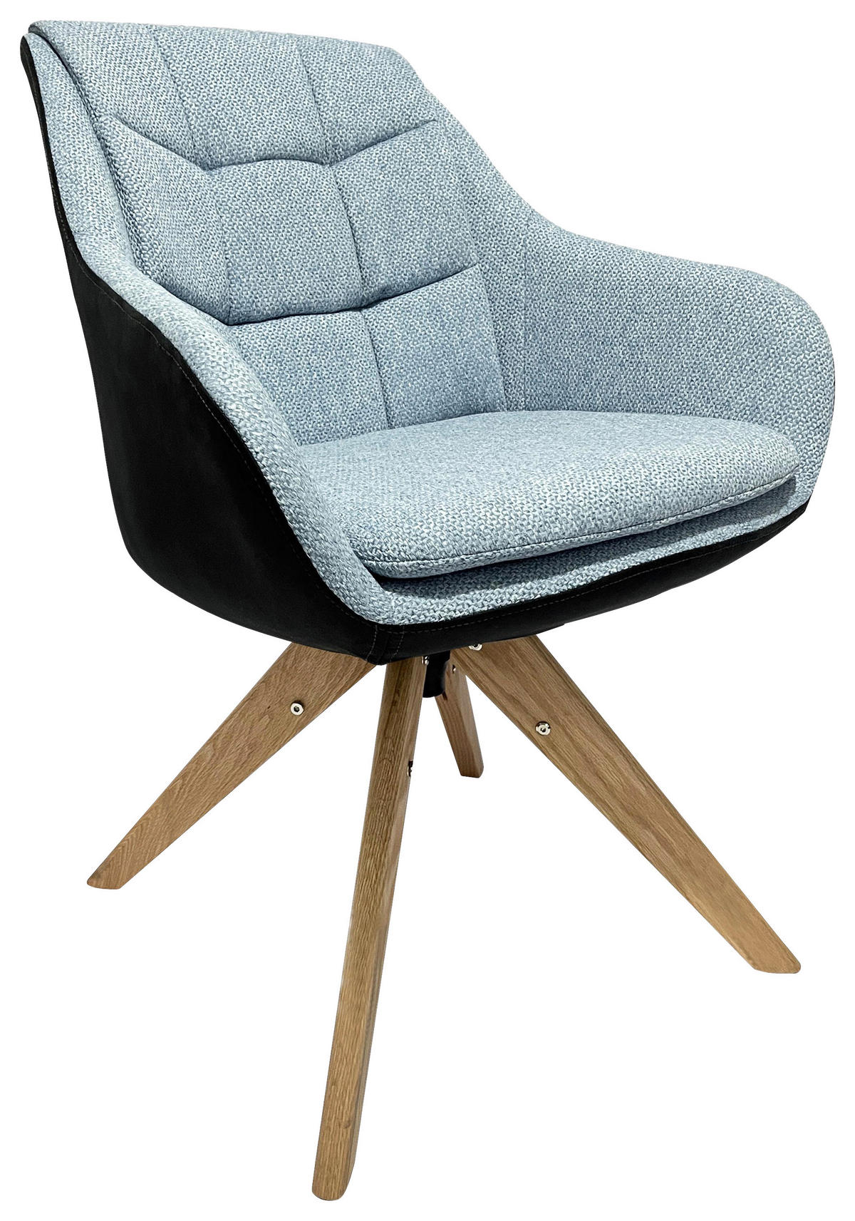 ARMLEHNSTUHL  in Webstoff, Mikrofaser  - Blau/Eichefarben, KONVENTIONELL, Holz/Textil (57/83,5/60cm) - Landscape