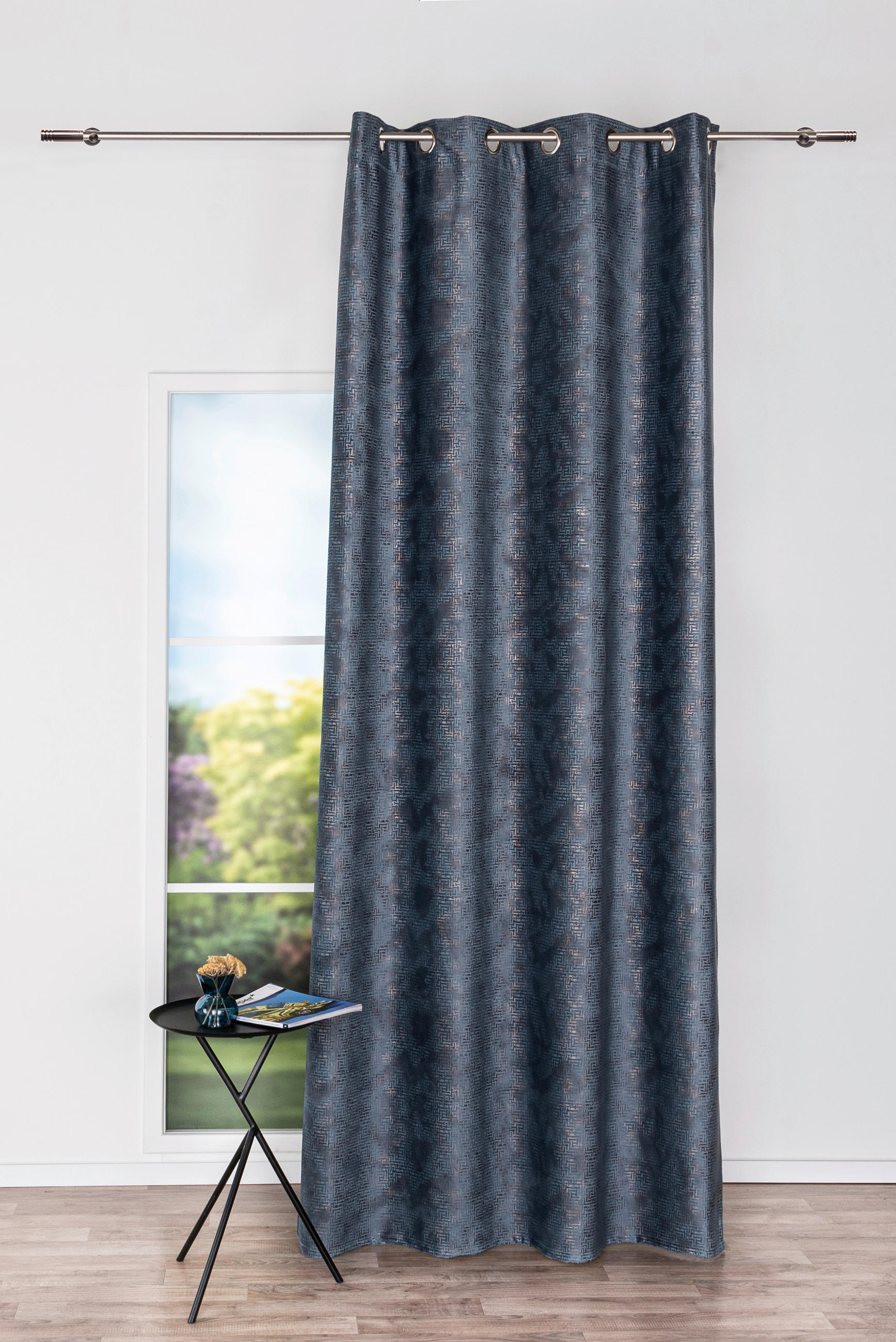 DRAPERIE CONFECțIONATĂ black-out (nu permite trecerea luminii)  - gri, Basics, textil (24/31/4cm)