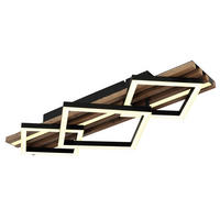 STROPNÍ LED SVÍTIDLO, 61/31/9,5 cm - bílá/tmavě hnědá, Natur, kov/kompozitní dřevo (61/31/9,5cm) - Globo