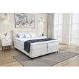 BOXSPRINGBETT 160/200 cm  in Weiß  - Schwarz/Weiß, KONVENTIONELL, Textil/Metall (160/200cm) - Carryhome
