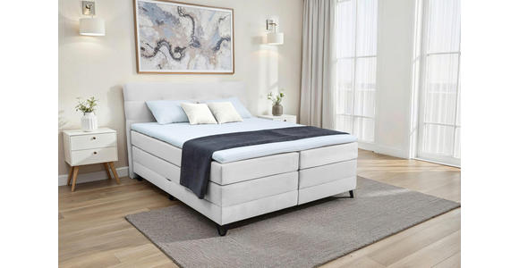 BOXSPRINGBETT 160/200 cm  in Weiß  - Schwarz/Weiß, KONVENTIONELL, Textil/Metall (160/200cm) - Carryhome