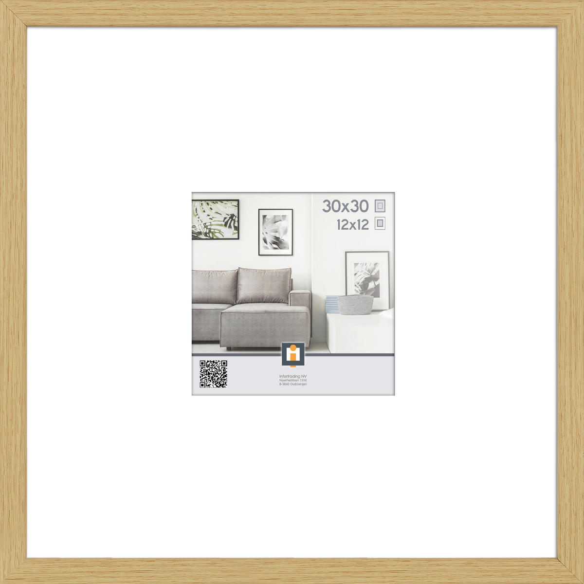 RÁM NA OBRAZY, 1 foto 30 cm x 30 cm - prírodná farba, Basics, plast (32/32/2,5cm)