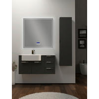 MIDISZEKRÉNY 35/140/20 cm  - grafitszürke, Basics, faalapú anyag/Üveg (35/140/20cm) - Welnova