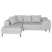 Ecksofa inkl. Funktionen in Webstoff Hellgrau  - Hellgrau/Schwarz, MODERN, Textil/Metall (177/279cm)