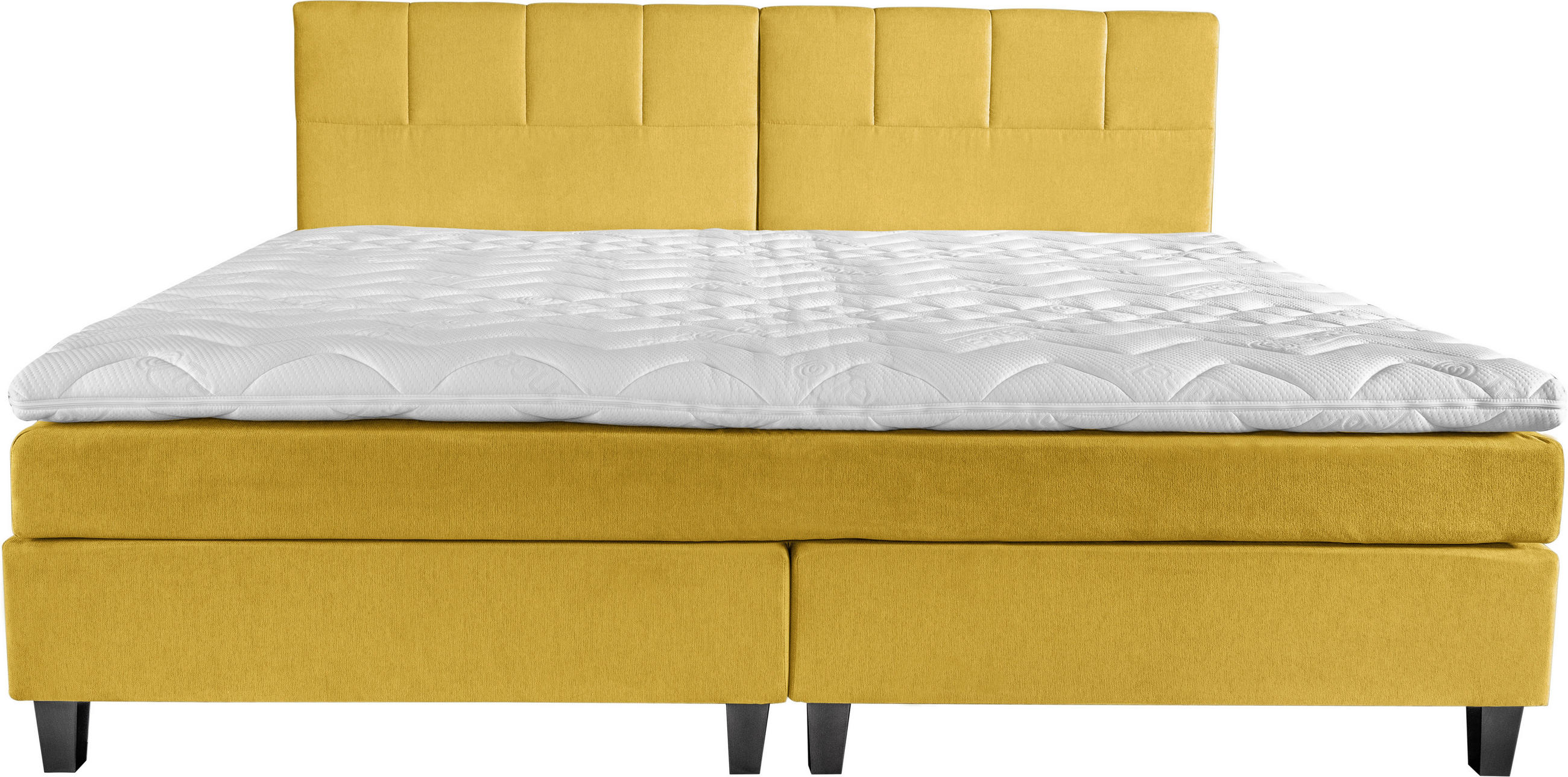 BOXSPRINGBETT 240/200 cm  in Gelb  - Wengefarben/Gelb, Trend, Holz/Textil (240/200cm) - Esposa