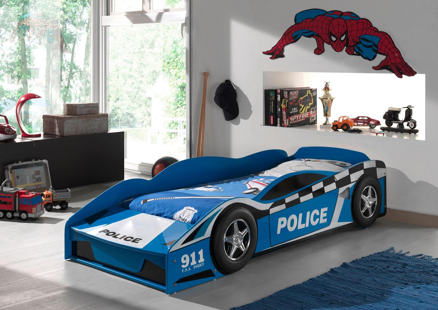 AUTOBETT 70/140 cm Blau Blau  - Blau, MODERN, Holzwerkstoff (70/140cm) - MID.YOU