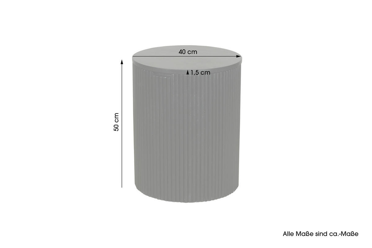 BEISTELLTISCH Mangoholz massiv Schwarz rund  - Schwarz, Design, Holz (40/50/40cm) - MID.YOU