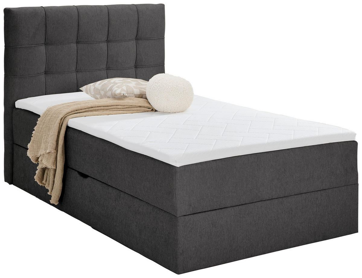 BOXBETT 120/200 cm  in Dunkelgrau  - Dunkelgrau/Schwarz, KONVENTIONELL, Kunststoff/Textil (120/200cm) - Boxxx