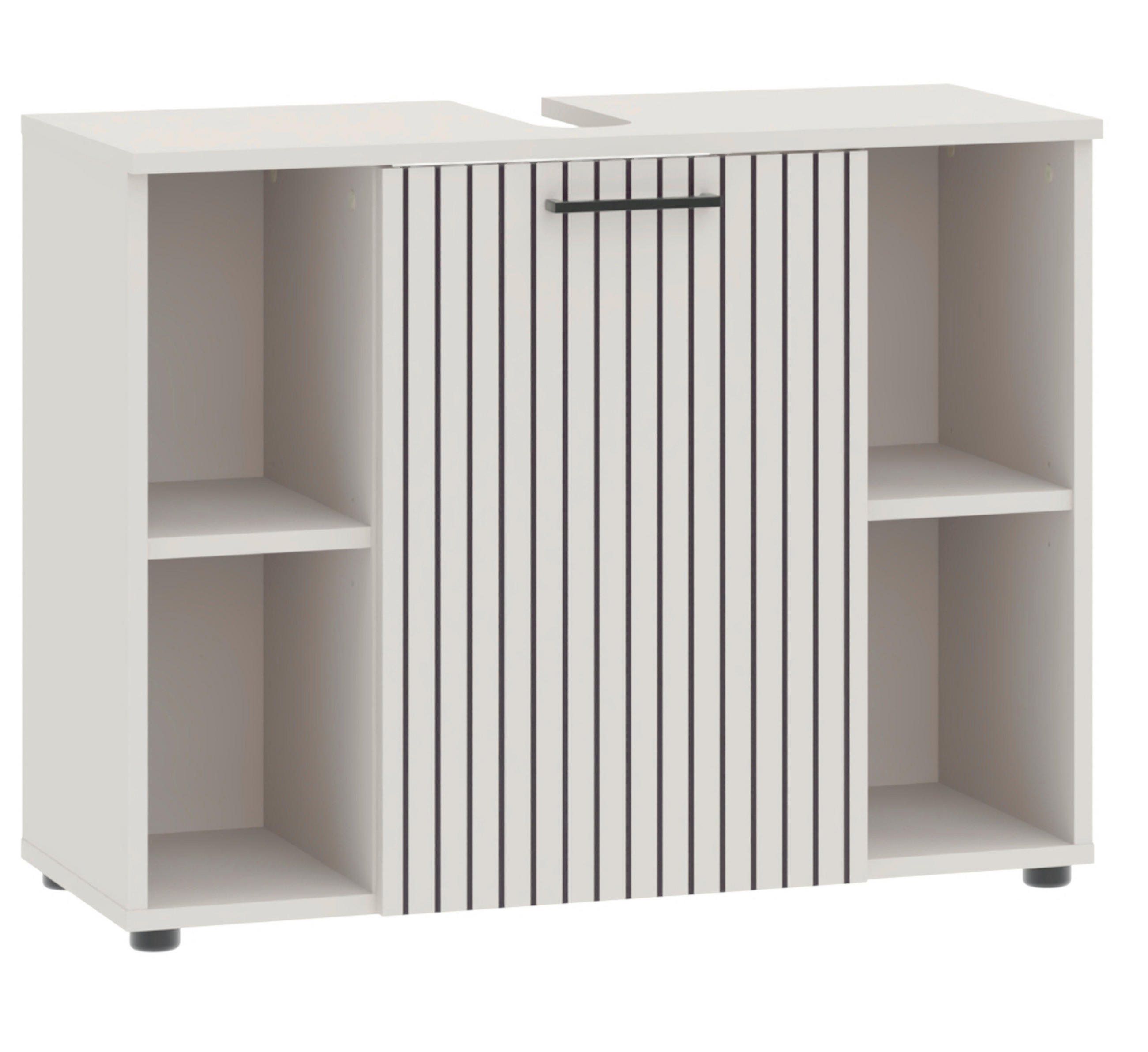 WASCHBECKENUNTERSCHRANK 80/62/35 cm  - Kaschmir/Schwarz, Trend, Holzwerkstoff/Metall (80/62/35cm) - Respekta