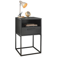 NACHTSCHRANK 40/65/39 cm  - Schwarz/Graphitfarben, Design, Holzwerkstoff/Kunststoff (40/65/39cm) - Boxxx