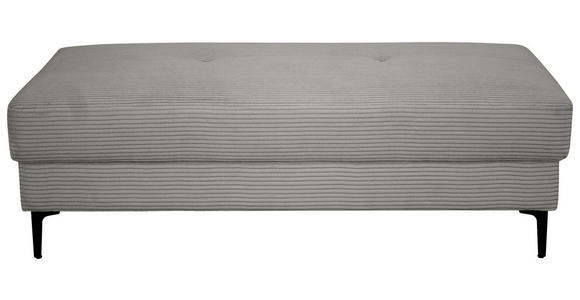 HOCKER in Textil Grau - Schwarz/Grau, Design, Textil/Metall (140/45/80cm) - Xora