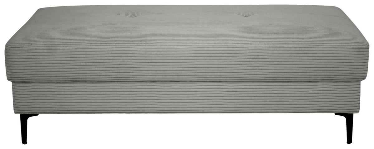 HOCKER Cord Grau  - Schwarz/Grau, Design, Textil/Metall (140/45/80cm) - Xora