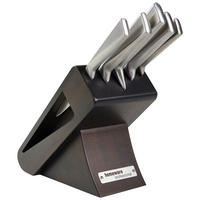 MESSERBLOCK 6-teilig  - Edelstahlfarben/Schwarz, Design, Holz/Metall - Homeware Profession.
