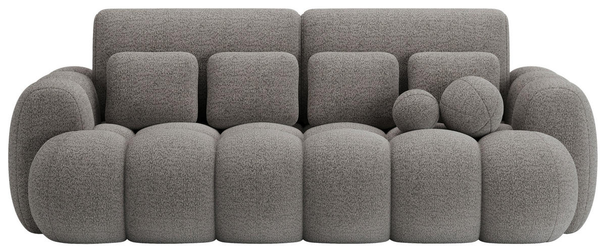 SCHLAFSOFA Bouclé Braun  - Schwarz/Braun, Design, Kunststoff/Textil (256/105/119cm) - MID.YOU