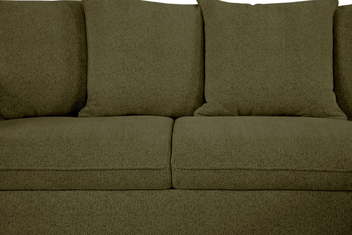 ECKSOFA in Chenille Olivgrün  - Olivgrün, Design, Textil (254/160cm) - MID.YOU