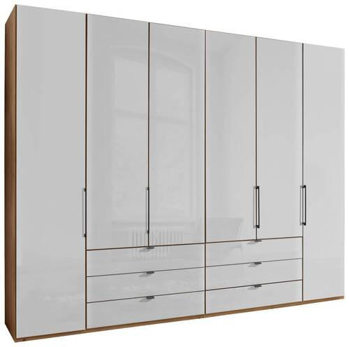 FALTTÜRENSCHRANK in Weiss, Eiche Bianco  - Schieferfarben/Weiss, Konventionell, Glas/Holzwerkstoff (300/236/58cm) - Dieter Knoll