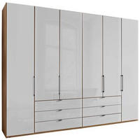 FALTTÜRENSCHRANK in Weiss, Eiche Bianco  - Schieferfarben/Weiss, Konventionell, Glas/Holzwerkstoff (300/236/58cm) - Dieter Knoll
