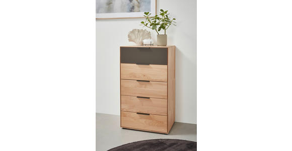 KOMMODE in 61,5/104,9/44,2 cm - Dunkelbraun/Erlefarben, Natur, Glas/Holz (61,5/104,9/44,2cm) - Valnatura