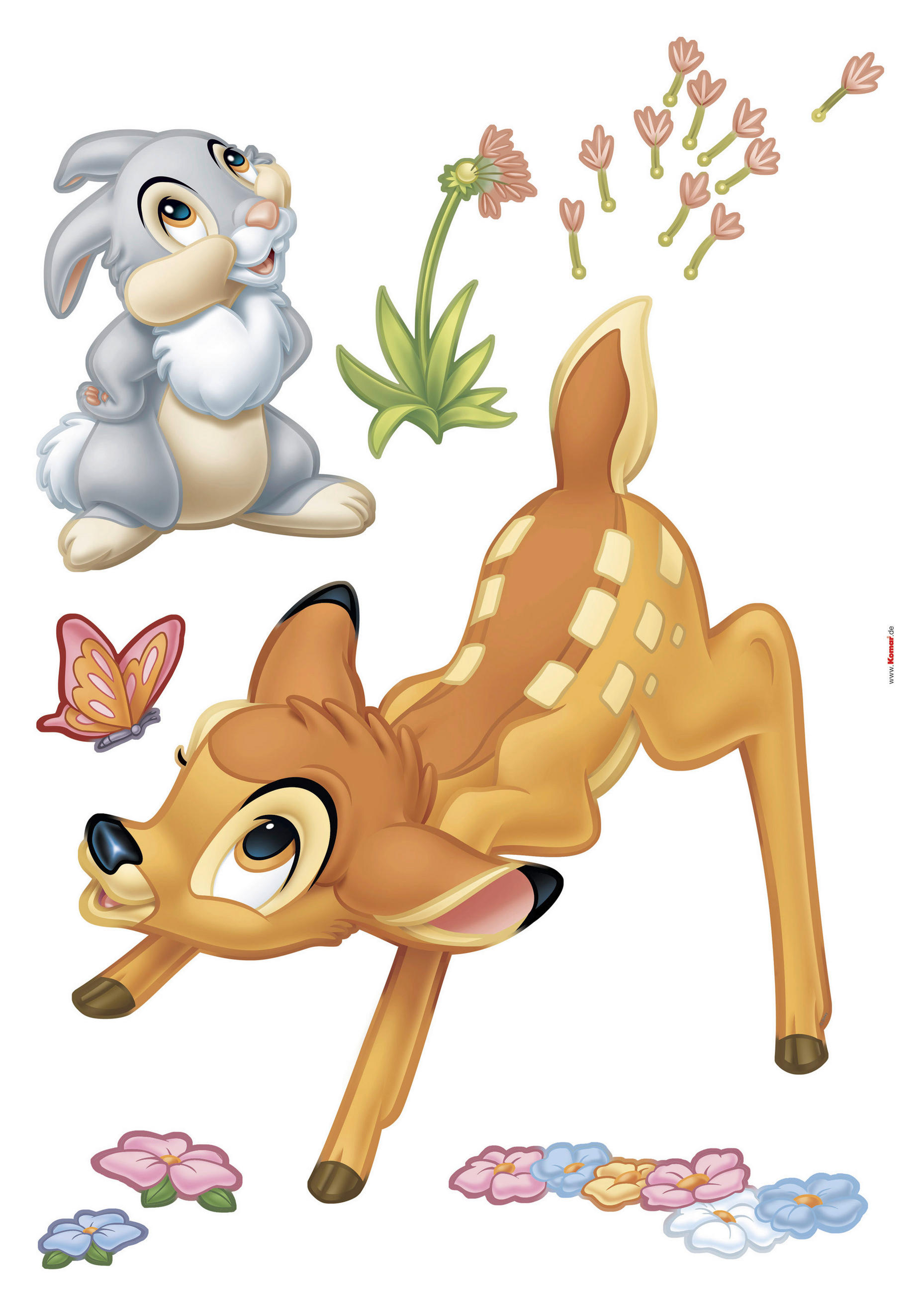Disney Dekosticker Bambi Braun, Grau, Klar 50x70 cm