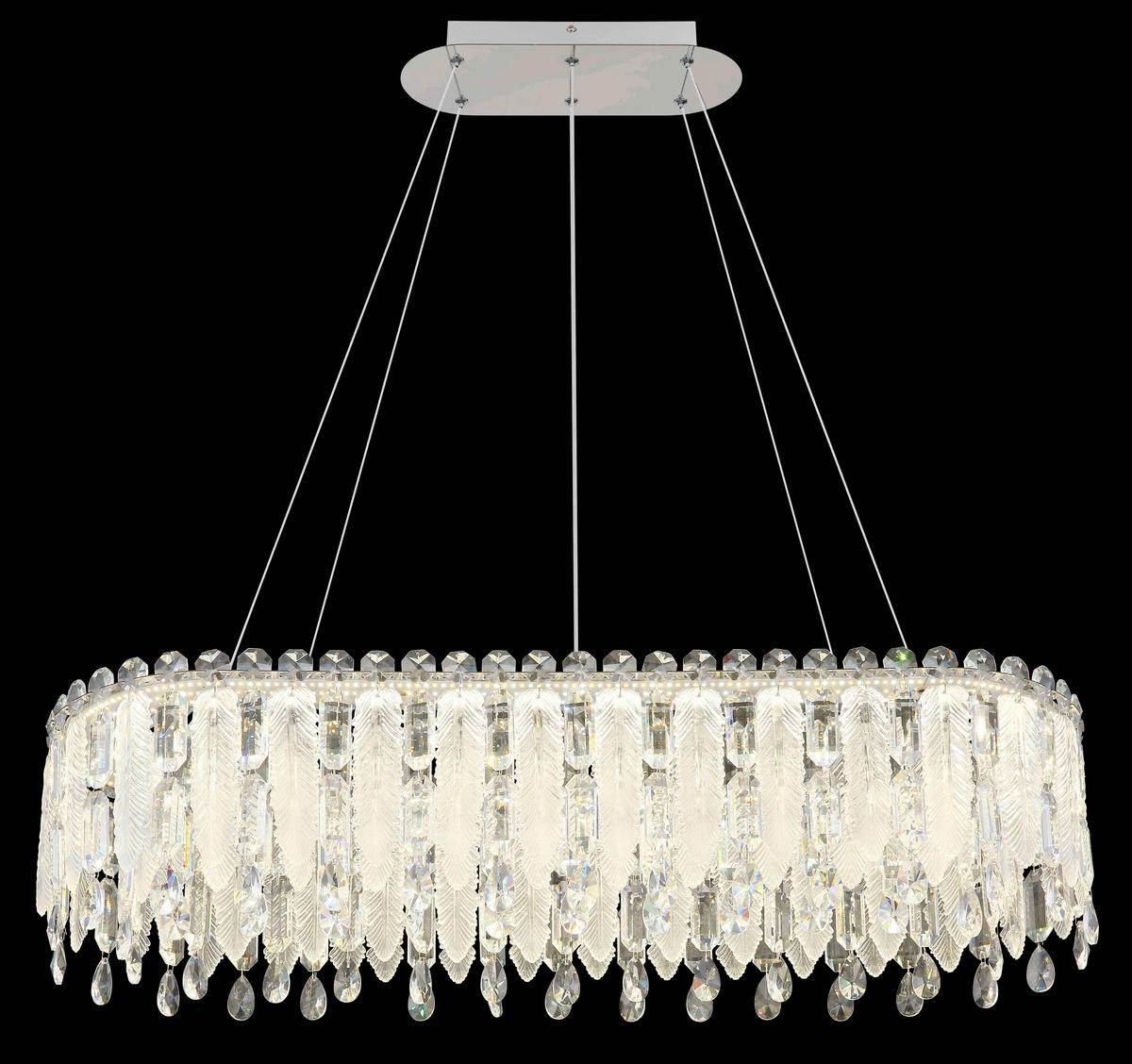 LED-HÄNGELEUCHTE 99/36/120 cm  - Klar/Chromfarben, LIFESTYLE, Glas/Kunststoff (99/36/120cm) - Globo