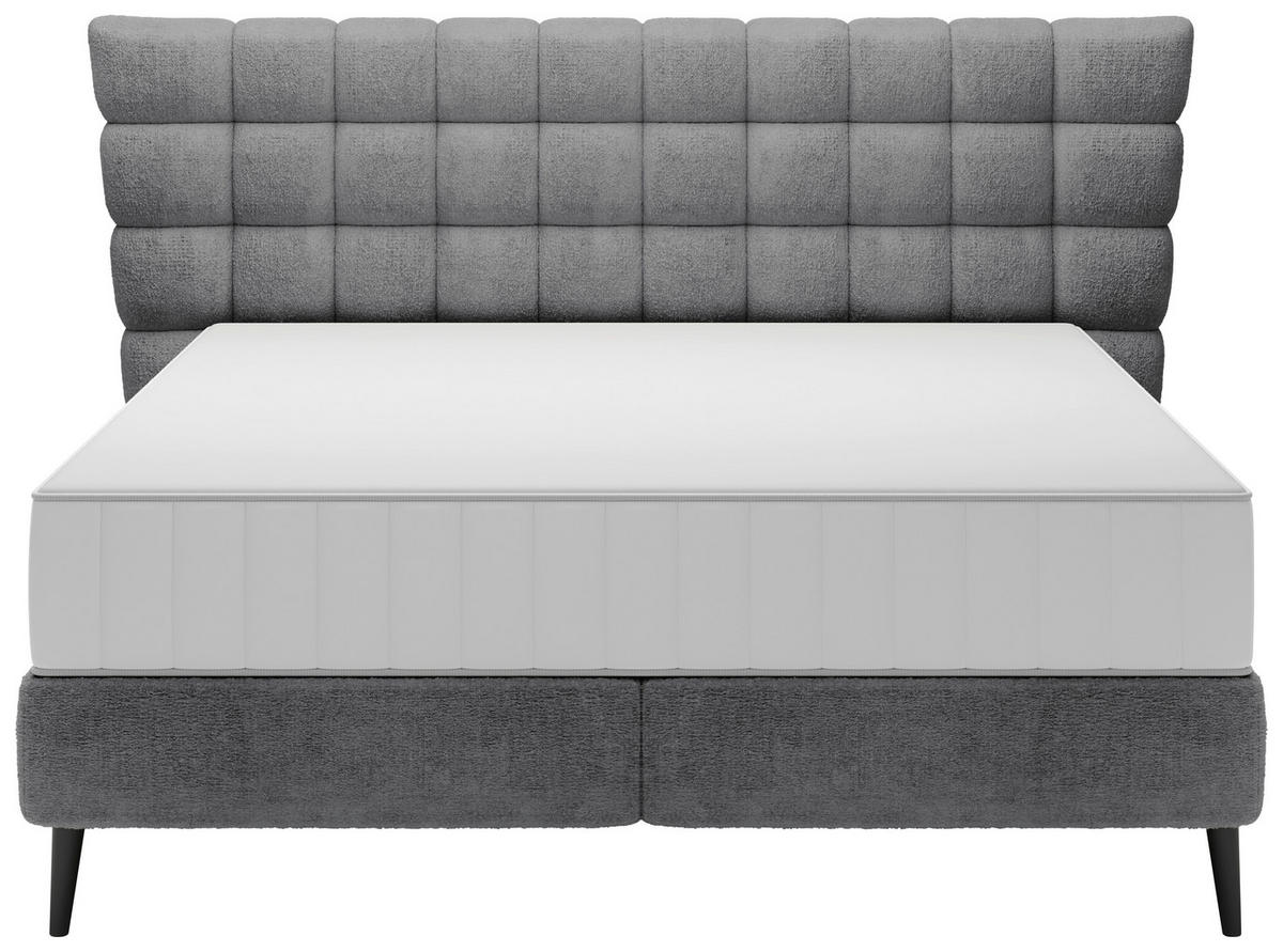 BOXSPRING-ÁGY 180/200 cm  antracit  - fekete/antracit, Design, faalapú anyag/textil (180/200cm) - Esposa