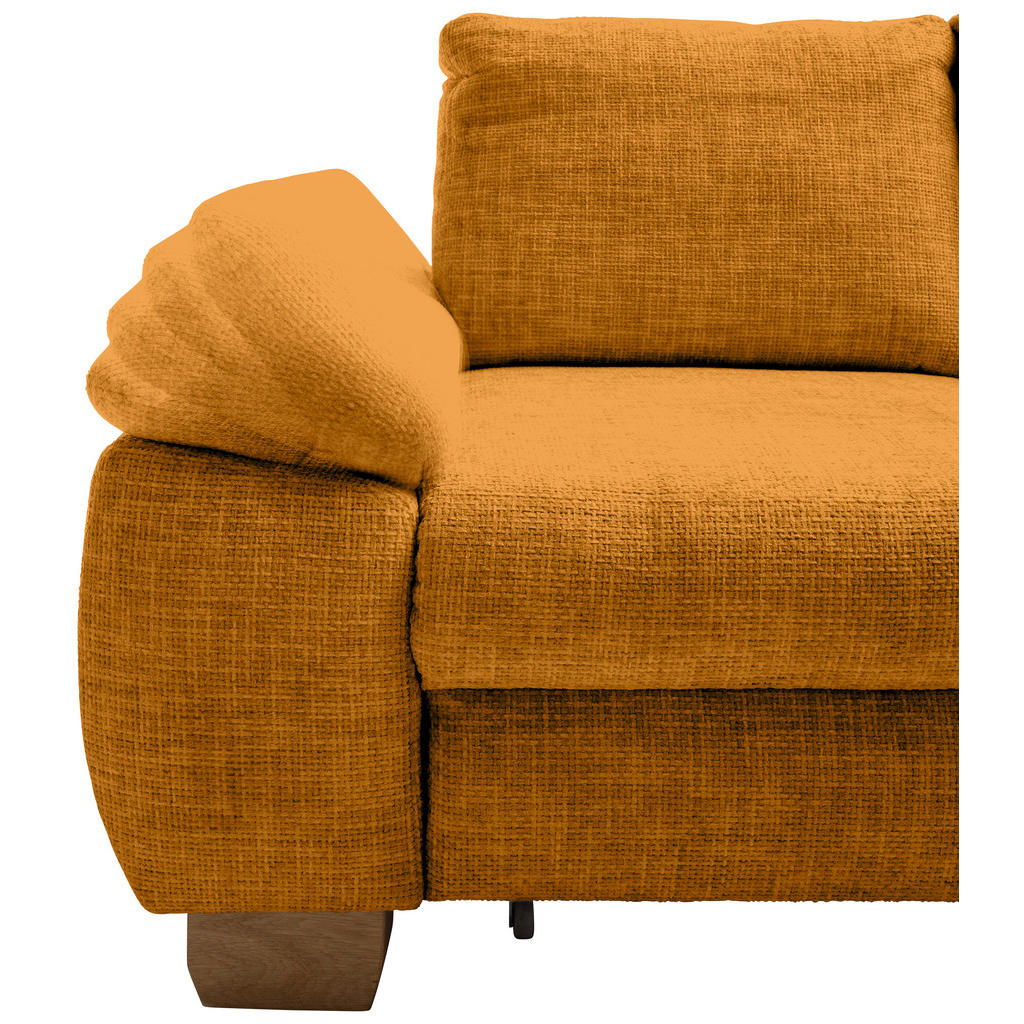 Thumbnail - Livetastic Eckschlafsofa Positano, Gold, Textil, Uni, 4-Sitzer, 265x206 cm, Made in EU, Liegefunktion, Rücken echt, Armt...