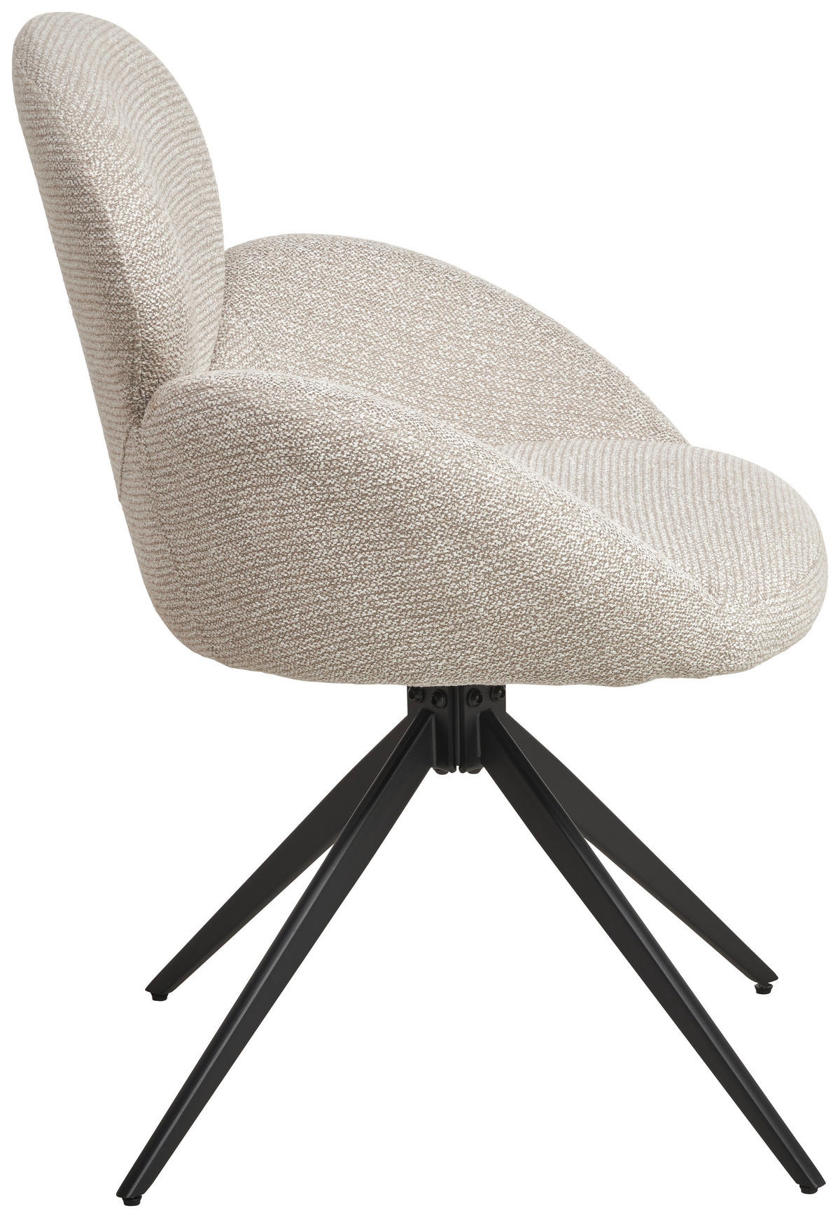 ARMLEHNSTUHL  in Eisen Webstoff  - Beige/Schwarz, MODERN, Textil/Metall (60/83/63cm) - MID.YOU