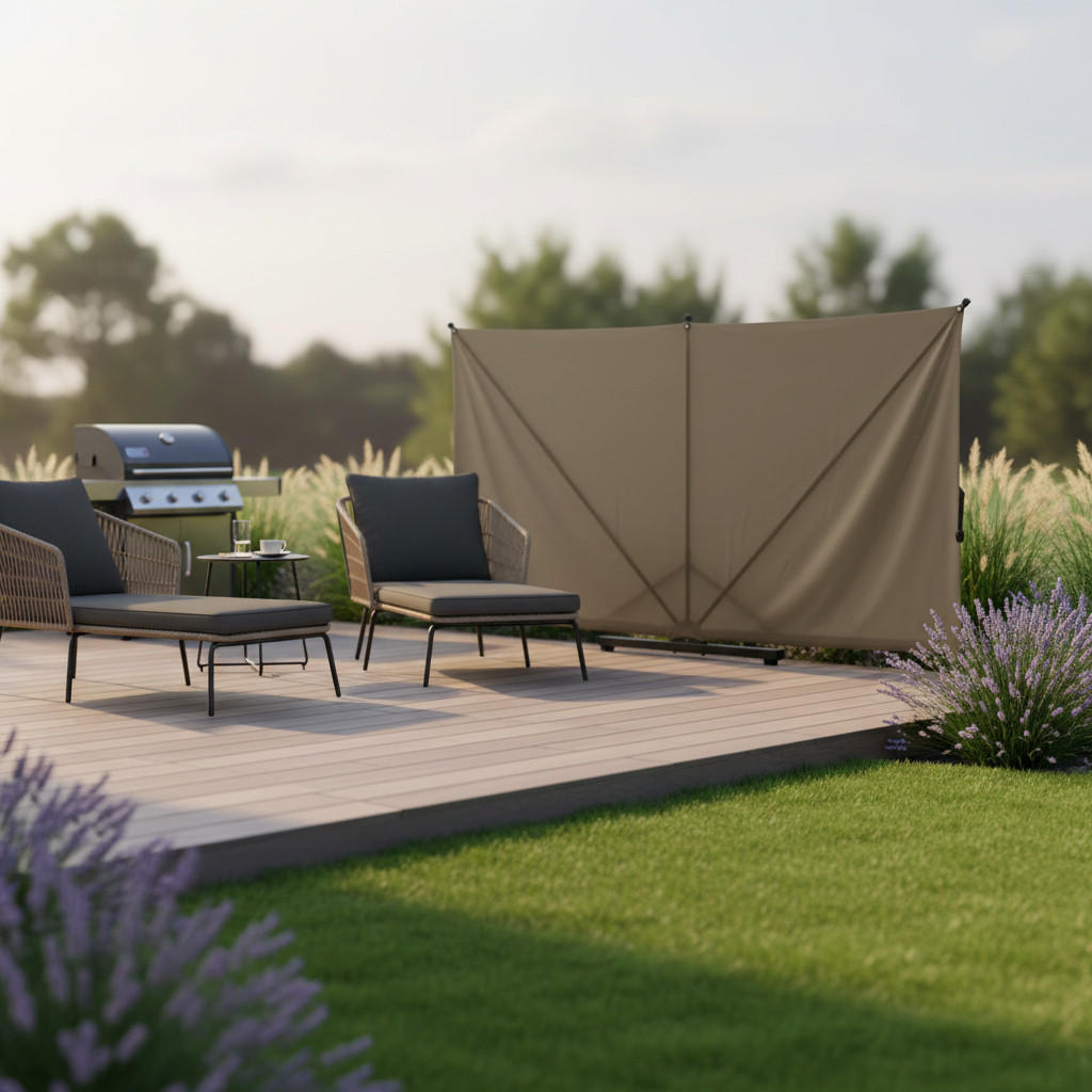 SICHTSCHUTZ - Taupe/Anthrazit, KONVENTIONELL, Textil/Metall (280/150cm) - Siena Garden