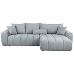 ECKSOFA in Velours Grau  298/168 cm  - Schwarz/Grau, KONVENTIONELL, Kunststoff/Textil (298/168cm) - Carryhome