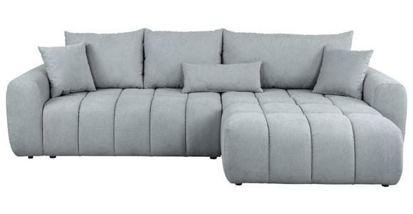 ECKSOFA  in Velours Grau  - Schwarz/Grau, KONVENTIONELL, Kunststoff/Textil (298/168cm) - Carryhome