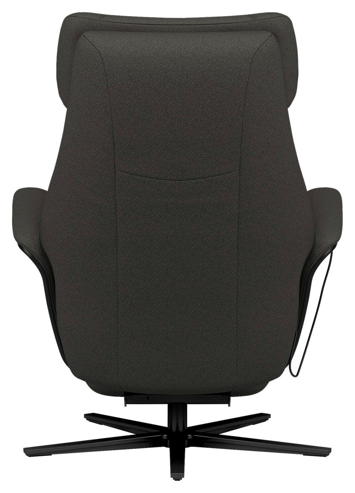 RELAXSESSEL Flachgewebe Relaxfunktion, Kopfteilverstellung, Fußteilverstellung, Rücken echt    - Dunkelgrau/Schwarz, Design, Holz/Textil (86/116/87cm) - Stressless