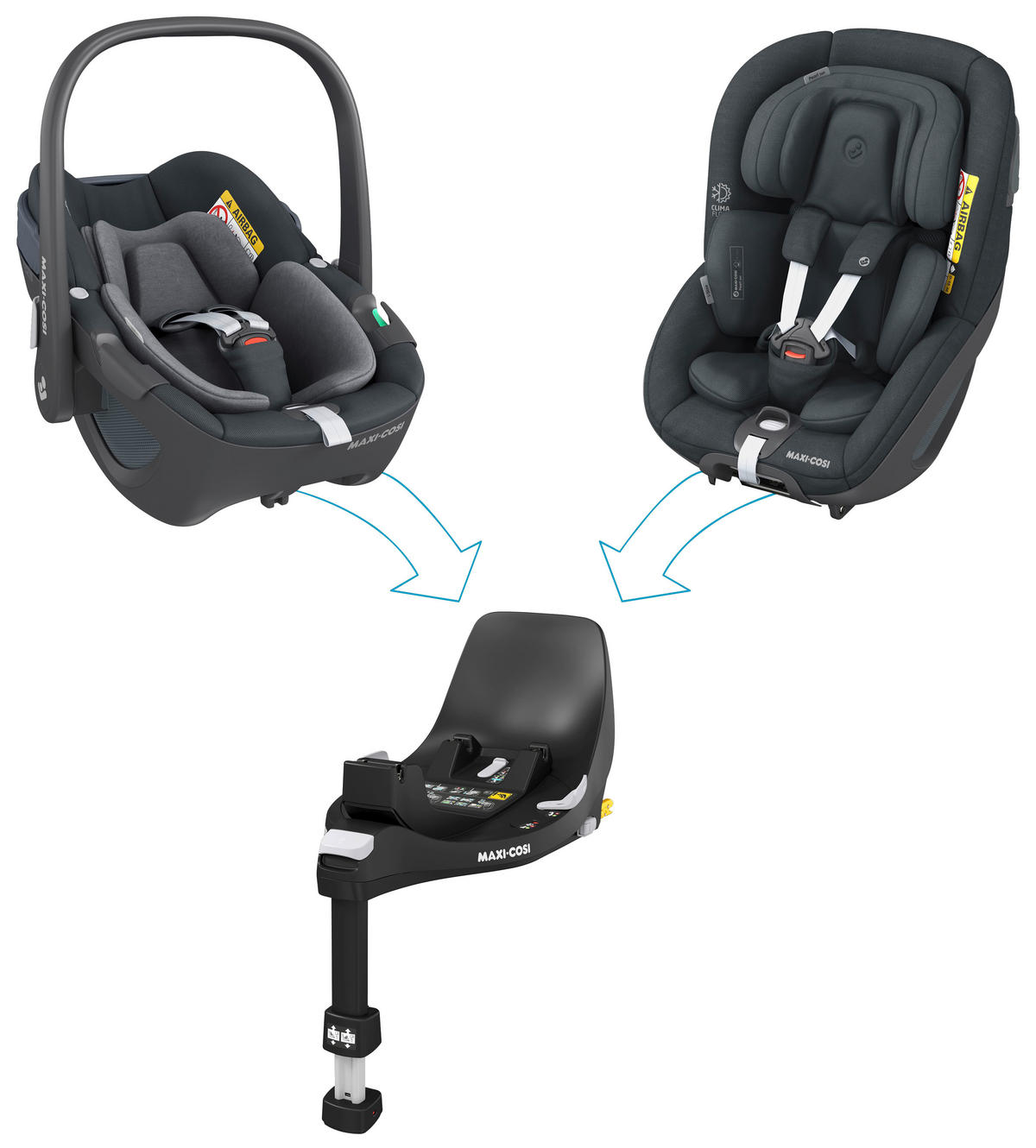 Maxi-Cosi CabrioFix I-Size Autositz Inkl. Base Essential Black