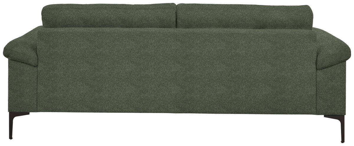 3-SITZER-SOFA in Flachgewebe Olivgrün  - Schwarz/Olivgrün, Design, Textil/Metall (226/89/97cm) - Pure Home Lifestyle