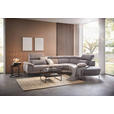 ECKSOFA in Velours Grau  - Schwarz/Grau, Design, Textil/Metall (299/264cm) - Novel