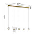 LED-HÄNGELEUCHTE  96/9/150 cm    - Goldfarben, Design, Glas/Metall (96/9/150cm) - Dieter Knoll
