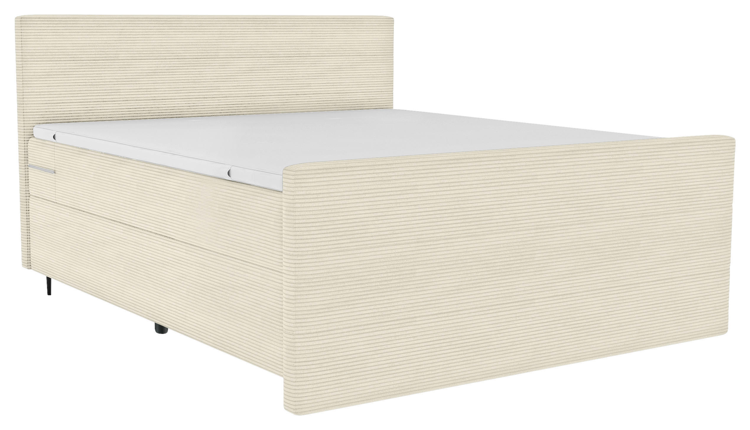 BOXSPRINGBETT 180/200 cm  in Beige  - Beige/Schwarz, KONVENTIONELL, Textil/Metall (180/200cm) - Boxxx