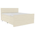 BOXSPRINGBETT 180/200 cm  in Beige  - Beige/Schwarz, KONVENTIONELL, Textil/Metall (180/200cm) - Carryhome