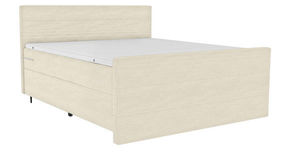 BOXSPRINGBETT 180/200 cm  in Beige  - Beige/Schwarz, KONVENTIONELL, Textil/Metall (180/200cm) - Carryhome