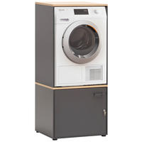 WASCHMASCHINENSCHRANK 67,1/154,7/60 cm  in Anthrazit, Eichefarben  - Chromfarben/Eichefarben, MODERN, Holzwerkstoff/Kunststoff (67,1/154,7/60cm) - MID.YOU