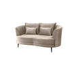 2-SITZER-SOFA Velours Beige  - Beige/Schwarz, MODERN, Textil/Metall (179/85/101cm) - Livetastic