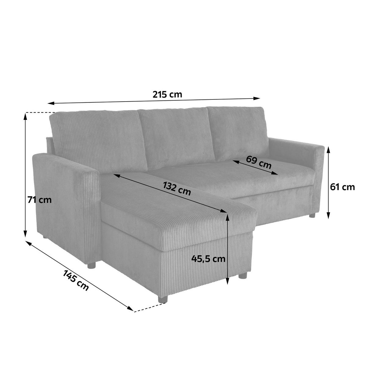 ECKSOFA Terracotta  - Terracotta, Basics, Holz/Kunststoff (215/145cm) - MID.YOU