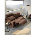 2,5-SITZER in Leder Braun  - Schwarz/Braun, Design, Leder/Metall (200/102/92cm) - Johann Jakob