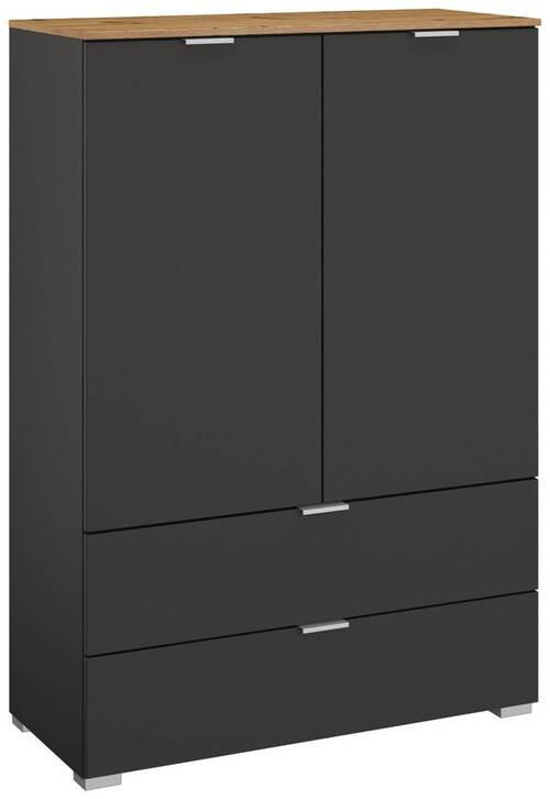 KOMMODE 80/119/42 cm  in Graphitfarben, Eiche Artisan  - Alufarben/Graphitfarben, Trend, Holzwerkstoff/Kunststoff (80/119/42cm) - Stylife